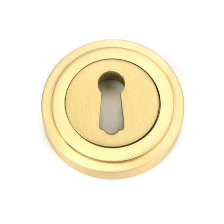 From The Anvil - Satin Brass Round Escutcheon (Art Deco) | Sku. 50873 | Trade Door Handles.