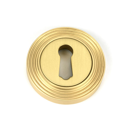 From The Anvil - Satin Brass Round Escutcheon (Beehive) | Sku. 50874 | Trade Door Handles.