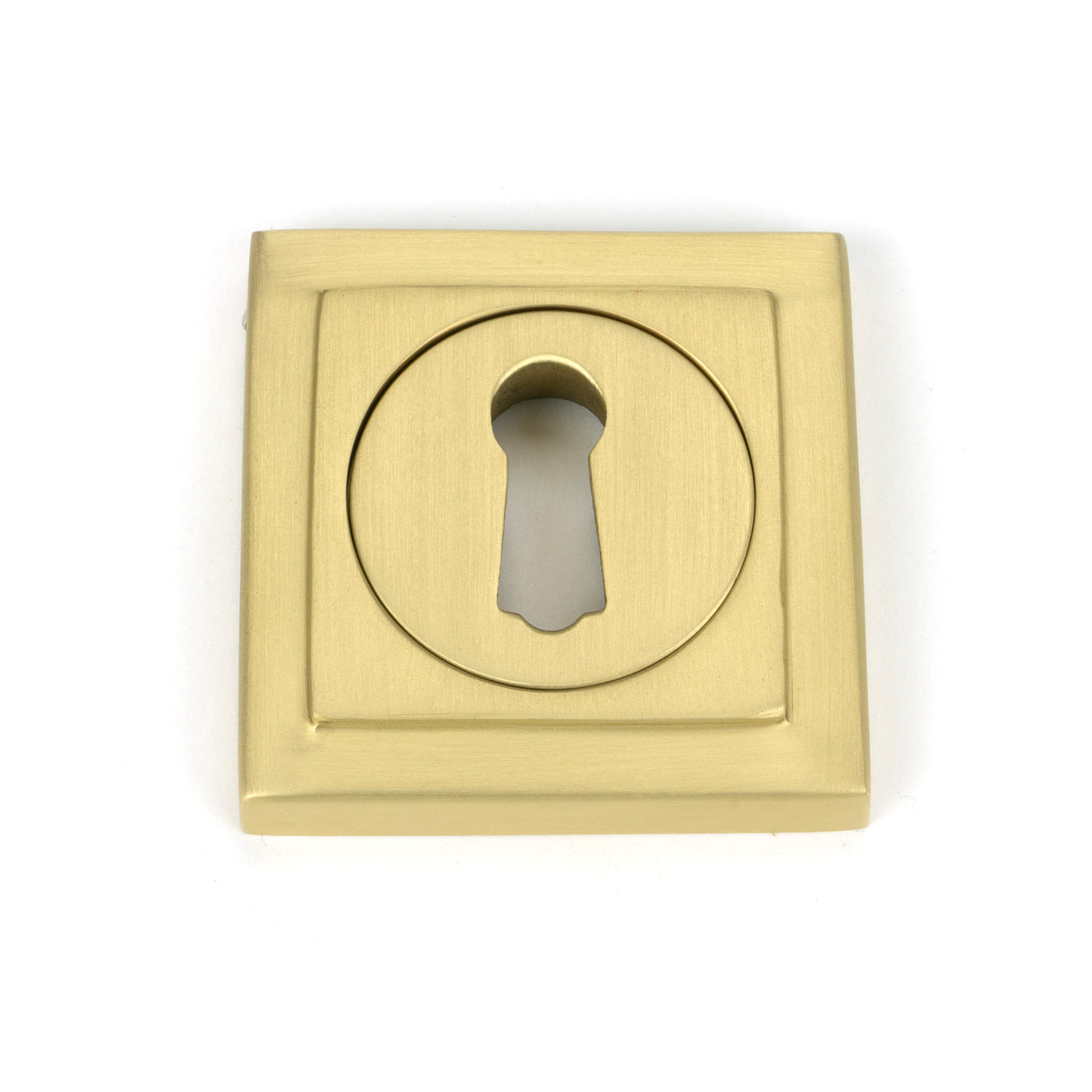From The Anvil - Satin Brass Round Escutcheon (Square) | Sku. 50875 | Trade Door Handles.