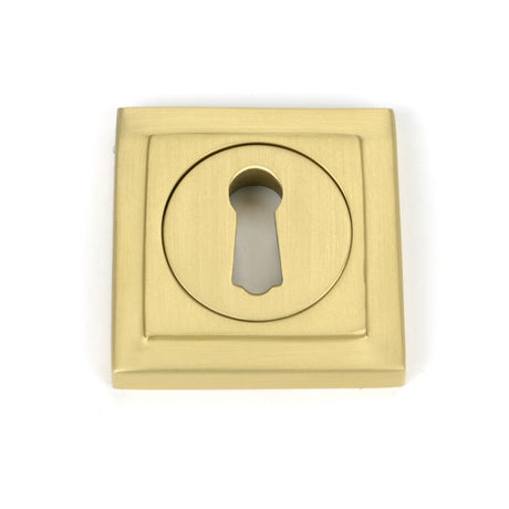 From The Anvil - Satin Brass Round Escutcheon (Square) | Sku. 50875 | Trade Door Handles.