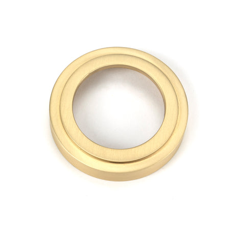 From The Anvil - Satin Brass Round Euro Escutcheon (Art Deco) | Sku. 50877 | Trade Door Handles.