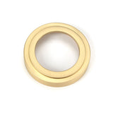 From The Anvil - Satin Brass Round Euro Escutcheon (Art Deco) | Sku. 50877 | Trade Door Handles.