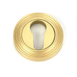 From The Anvil - Satin Brass Round Euro Escutcheon (Beehive) | Sku. 50878 | Trade Door Handles.
