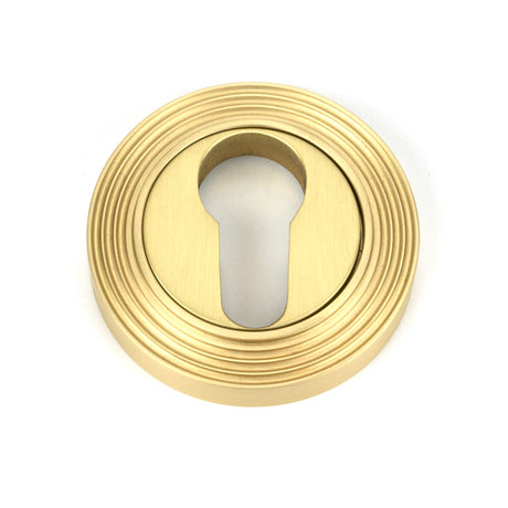 From The Anvil - Satin Brass Round Euro Escutcheon (Beehive) | Sku. 50878 | Trade Door Handles.