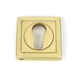 From The Anvil - Satin Brass Round Euro Escutcheon (Square) | Sku. 50879 | Trade Door Handles.