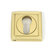 From The Anvil - Satin Brass Round Euro Escutcheon (Square) | Sku. 50879 | Trade Door Handles.