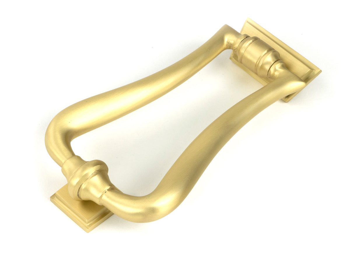 From The Anvil - Satin Brass Slimline Art Deco Door Knocker | Sku. 50886 | Trade Door Handles.