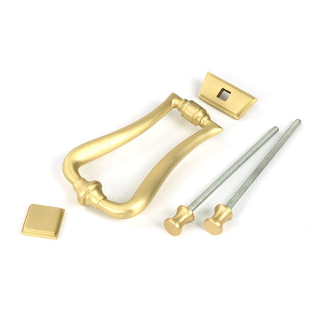 From The Anvil - Satin Brass Slimline Art Deco Door Knocker | Sku. 50886 | Trade Door Handles.