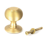 From The Anvil - Satin Brass Beehive Centre Door Knob | Sku. 50887 | Trade Door Handles.