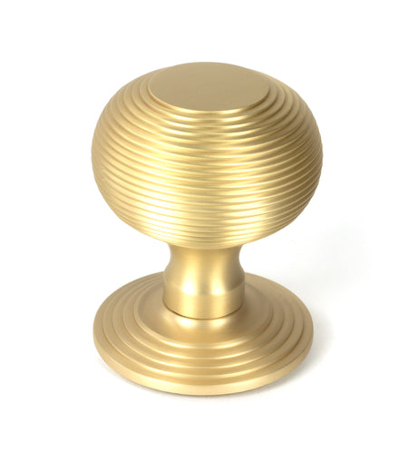 From The Anvil - Satin Brass Beehive Centre Door Knob | Sku. 50887 | Trade Door Handles.