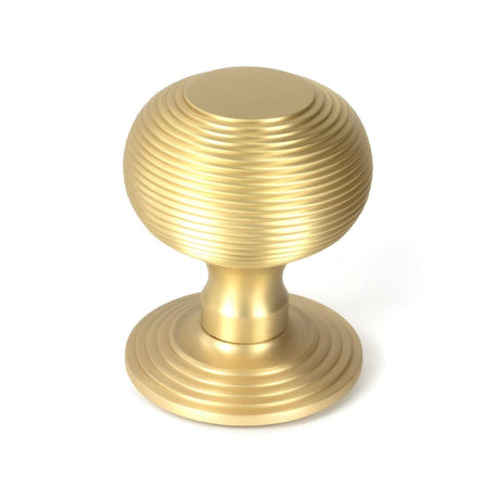 From The Anvil - Satin Brass Beehive Centre Door Knob | Sku. 50887 | Trade Door Handles.
