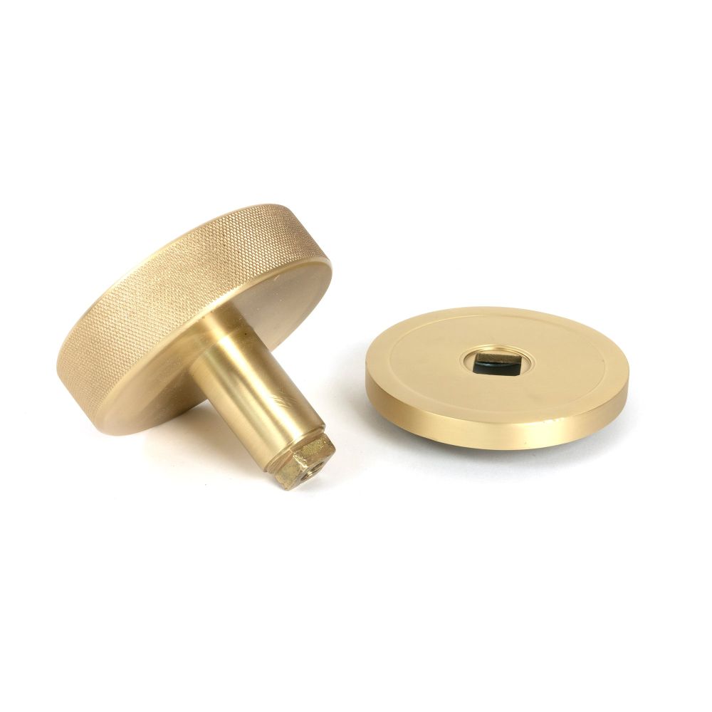 From The Anvil - Satin Brass Brompton Centre Door Knob (Plain) | Sku. 50893 | Trade Door Handles.