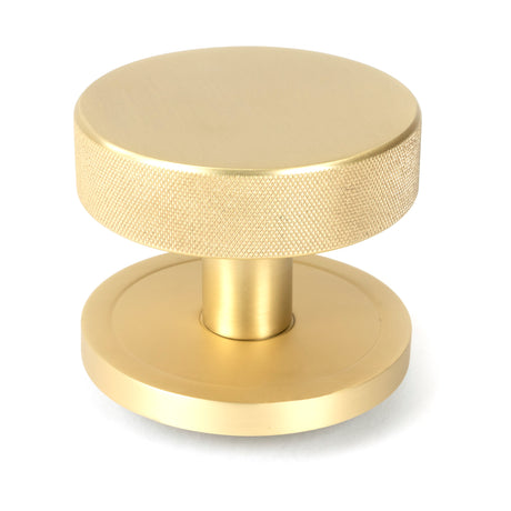From The Anvil - Satin Brass Brompton Centre Door Knob (Plain) | Sku. 50893 | Trade Door Handles.