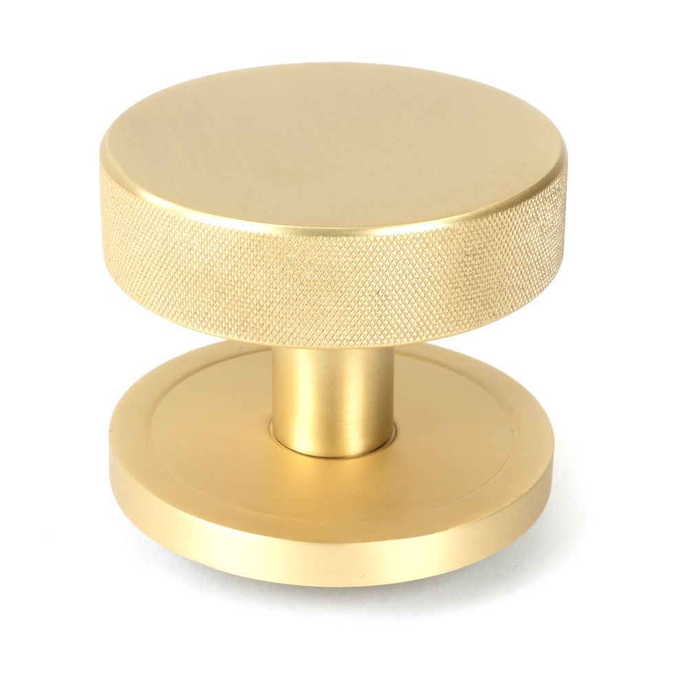 From The Anvil - Satin Brass Brompton Centre Door Knob (Plain) | Sku. 50893 | Trade Door Handles.