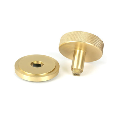 From The Anvil - Satin Brass Brompton Centre Door Knob (Art Deco) | Sku. 50894 | Trade Door Handles.