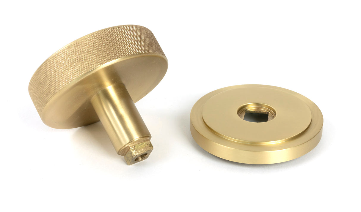 From The Anvil - Satin Brass Brompton Centre Door Knob (Art Deco) | Sku. 50894 | Trade Door Handles.