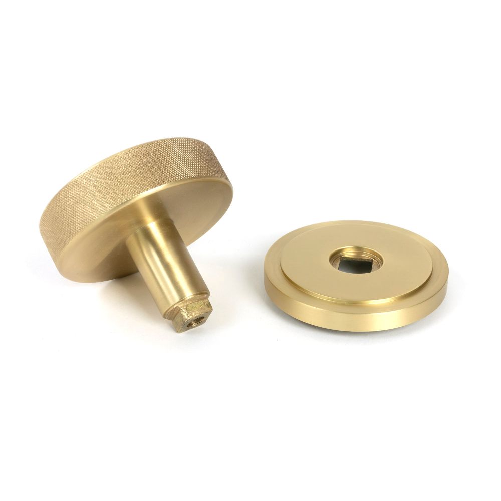 From The Anvil - Satin Brass Brompton Centre Door Knob (Art Deco) | Sku. 50894 | Trade Door Handles.