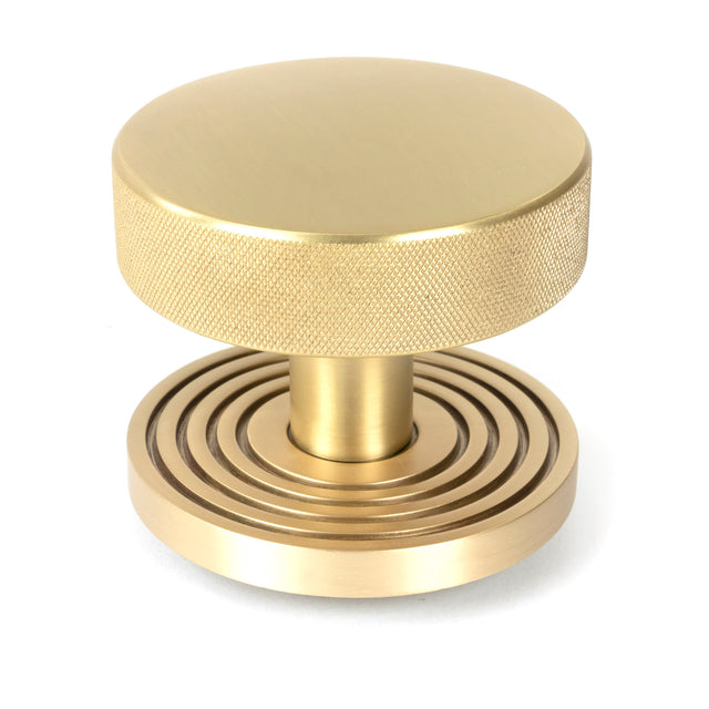From The Anvil - Satin Brass Brompton Centre Door Knob (Beehive) | Sku. 50895 | Trade Door Handles.