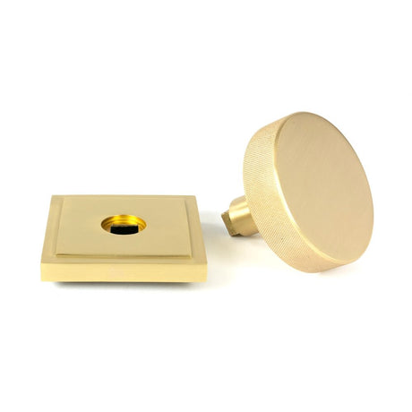 From The Anvil - Satin Brass Brompton Centre Door Knob (Square) | Sku. 50896 | Trade Door Handles.