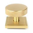 From The Anvil - Satin Brass Brompton Centre Door Knob (Square) | Sku. 50896 | Trade Door Handles.