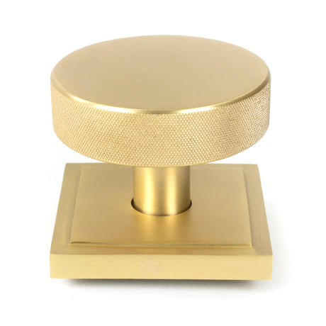 From The Anvil - Satin Brass Brompton Centre Door Knob (Square) | Sku. 50896 | Trade Door Handles.