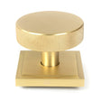 From The Anvil - Satin Brass Brompton Centre Door Knob (Square) | Sku. 50896 | Trade Door Handles.