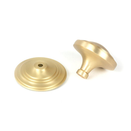 From The Anvil - Satin Brass Art Deco Centre Door Knob | Sku. 50897 | Trade Door Handles.