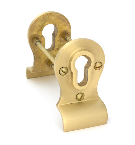 From The Anvil - Satin Brass 50mm Euro Door Pull (Back to Back fixings) | Sku. 50899 | Trade Door Handles.
