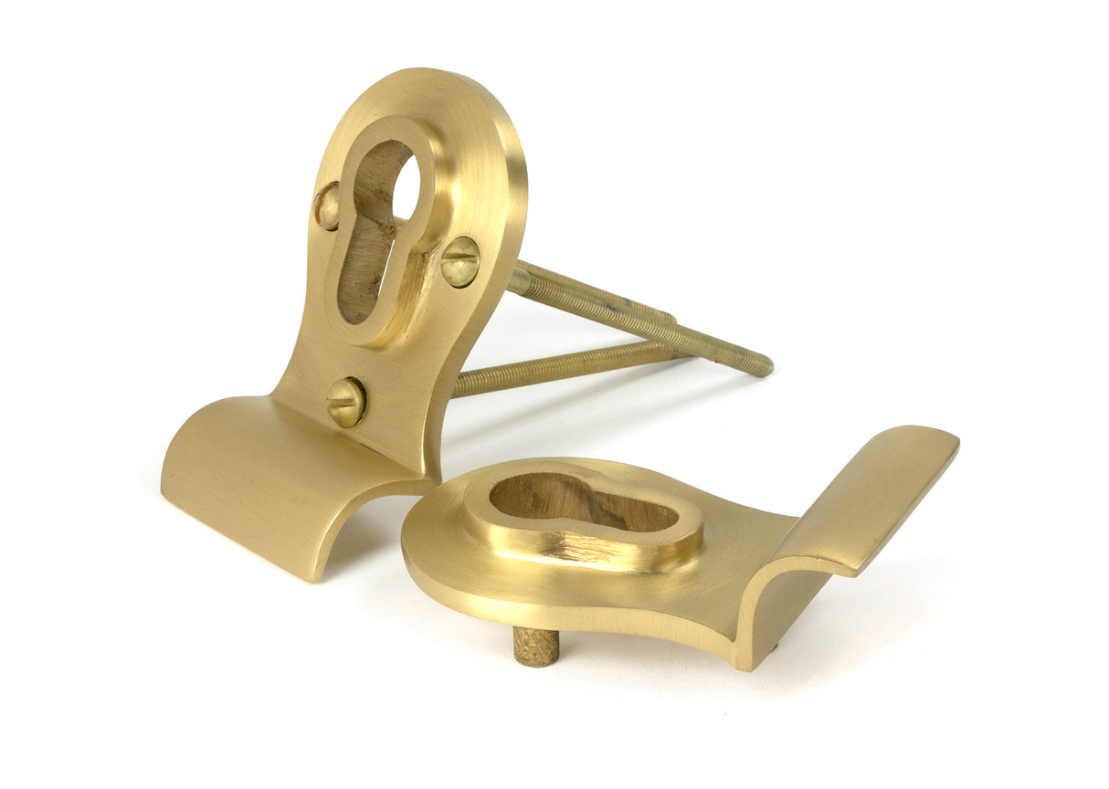 From The Anvil - Satin Brass 50mm Euro Door Pull (Back to Back fixings) | Sku. 50899 | Trade Door Handles.