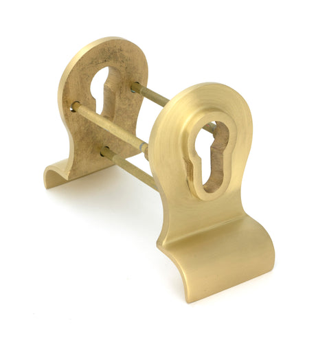 From The Anvil - Satin Brass 50mm Euro Door Pull (Back to Back fixings) | Sku. 50899 | Trade Door Handles.