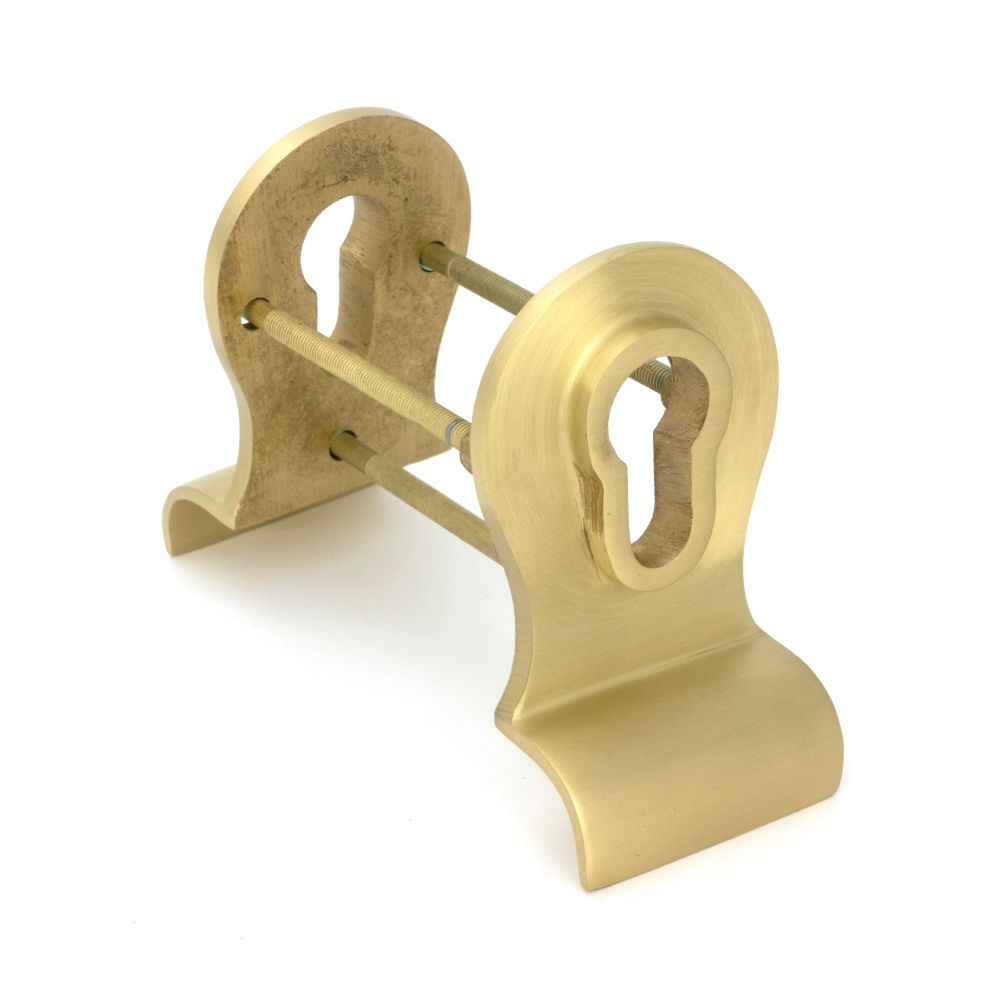 From The Anvil - Satin Brass 50mm Euro Door Pull (Back to Back fixings) | Sku. 50899 | Trade Door Handles.