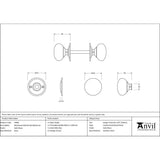 From The Anvil - Satin Brass Mushroom Mortice/Rim Knob Set | Sku. 50901 | Trade Door Handles.