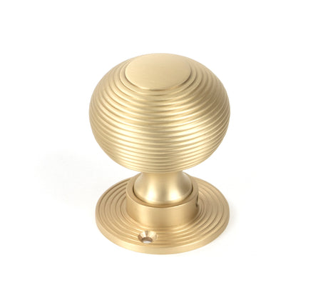 From The Anvil - Satin Brass Heavy Beehive Mortice/Rim Knob Set | Sku. 50902 | Trade Door Handles.