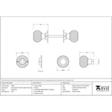 From The Anvil - Satin Brass Heavy Beehive Mortice/Rim Knob Set | Sku. 50902 | Trade Door Handles.