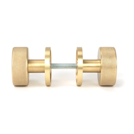 From The Anvil - Satin Brass Brompton Mortice/Rim Knob Set (Plain) | Sku. 50908 | Trade Door Handles.