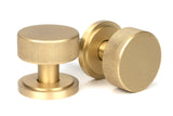 From The Anvil - Satin Brass Brompton Mortice/Rim Knob Set (Art Deco) | Sku. 50909 | Trade Door Handles.