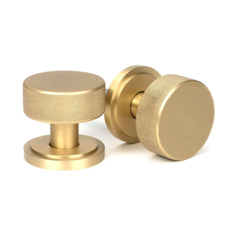 From The Anvil - Satin Brass Brompton Mortice/Rim Knob Set (Art Deco) | Sku. 50909 | Trade Door Handles.