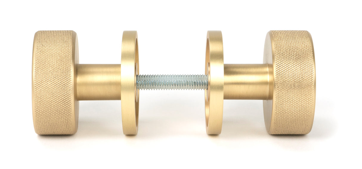 From The Anvil - Satin Brass Brompton Mortice/Rim Knob Set (Beehive) | Sku. 50910 | Trade Door Handles.