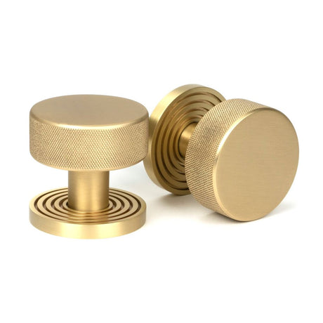 From The Anvil - Satin Brass Brompton Mortice/Rim Knob Set (Beehive) | Sku. 50910 | Trade Door Handles.