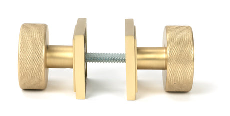 From The Anvil - Satin Brass Brompton Mortice/Rim Knob Set (Square) | Sku. 50911 | Trade Door Handles.