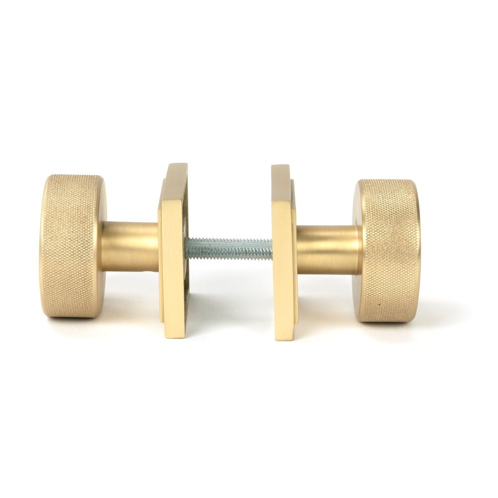 From The Anvil - Satin Brass Brompton Mortice/Rim Knob Set (Square) | Sku. 50911 | Trade Door Handles.