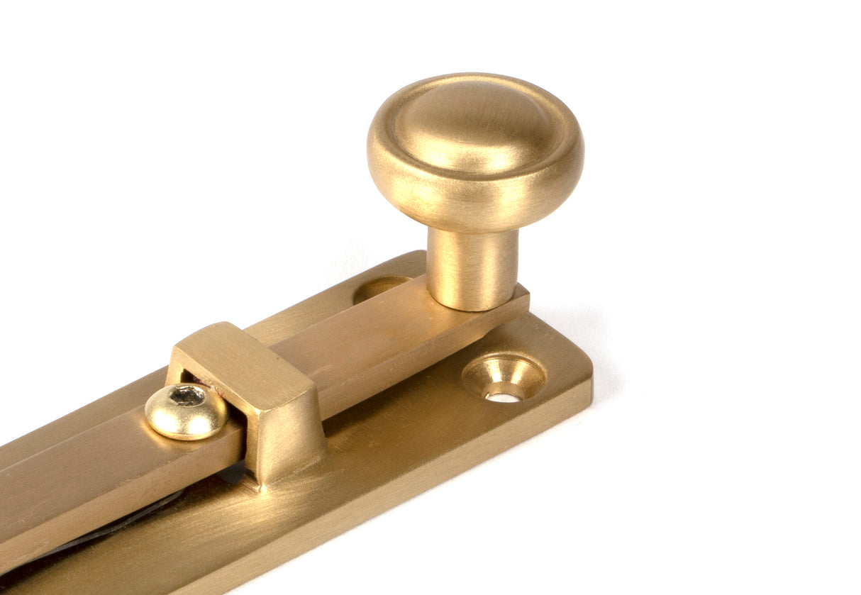 From The Anvil - Satin Brass 4" Universal Bolt | Sku. 50917 | Trade Door Handles.