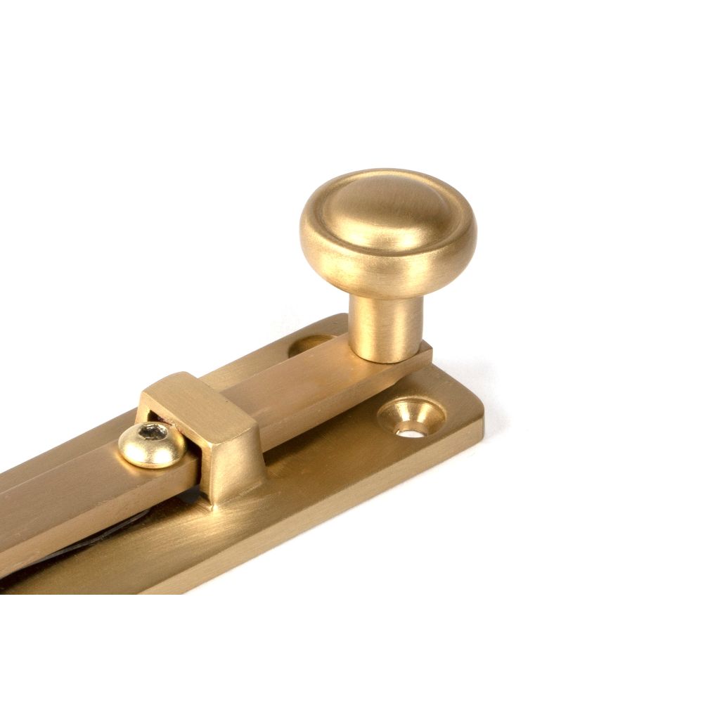 From The Anvil - Satin Brass 4" Universal Bolt | Sku. 50917 | Trade Door Handles.