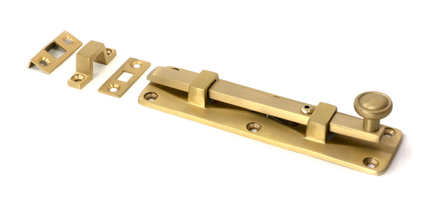 From The Anvil - Satin Brass 6" Universal Bolt | Sku. 50918 | Trade Door Handles.