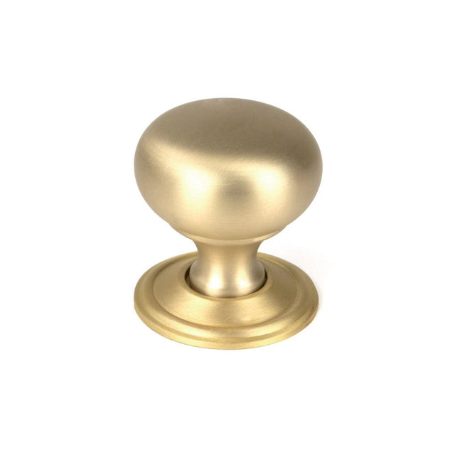From The Anvil - Satin Brass Mushroom Cabinet Knob 32mm | Sku. 50929 | Trade Door Handles.