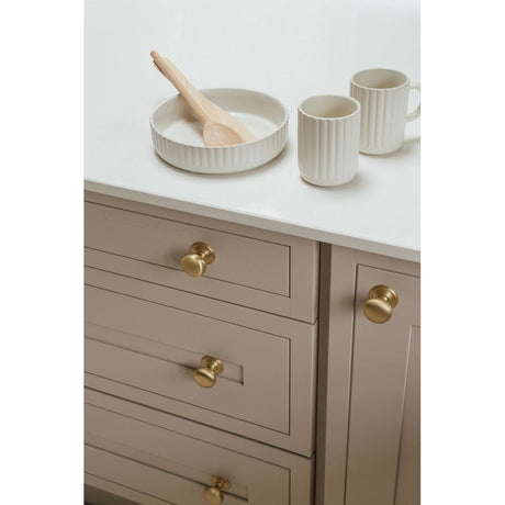From The Anvil - Satin Brass Mushroom Cabinet Knob 38mm | Sku. 50930 | Trade Door Handles.