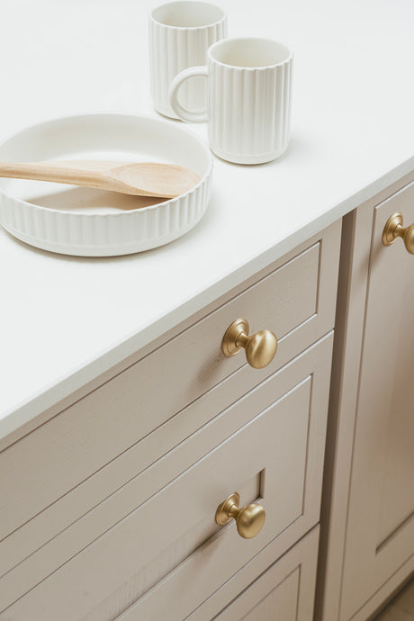 From The Anvil - Satin Brass Mushroom Cabinet Knob 38mm | Sku. 50930 | Trade Door Handles.