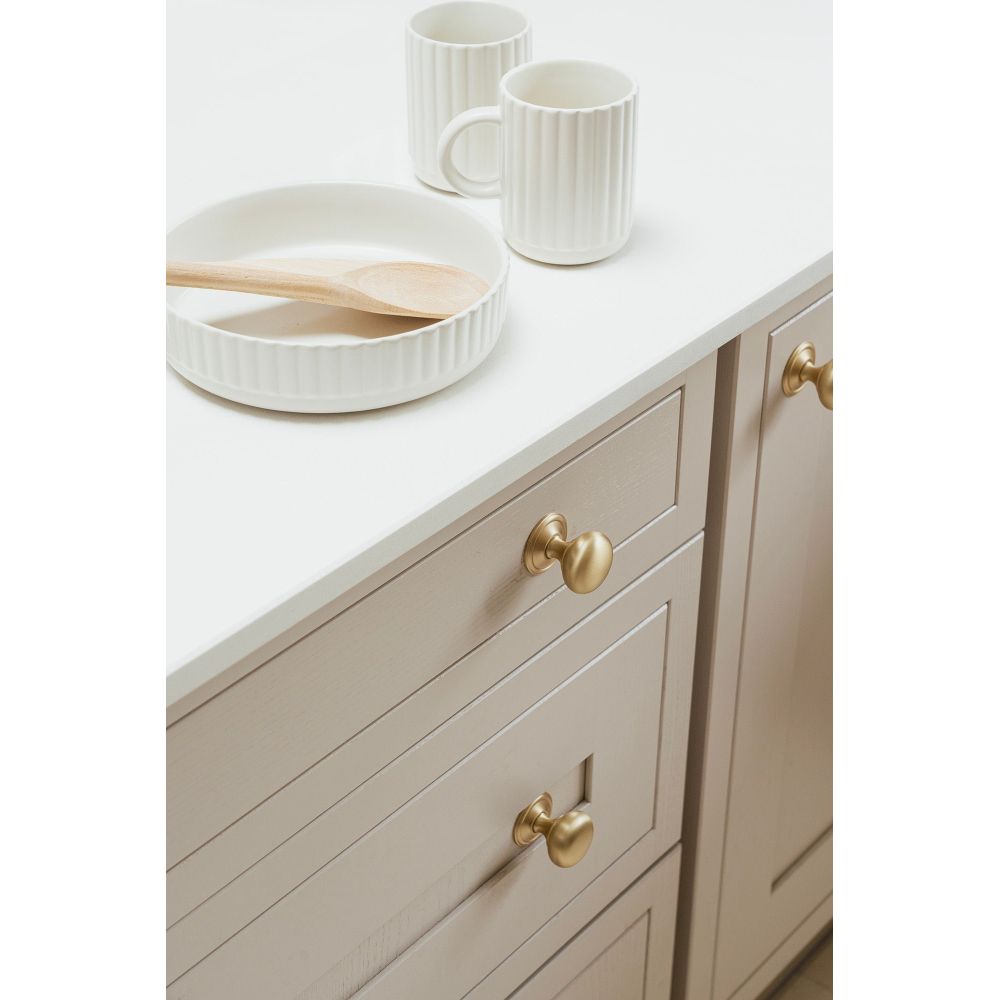 From The Anvil - Satin Brass Mushroom Cabinet Knob 38mm | Sku. 50930 | Trade Door Handles.