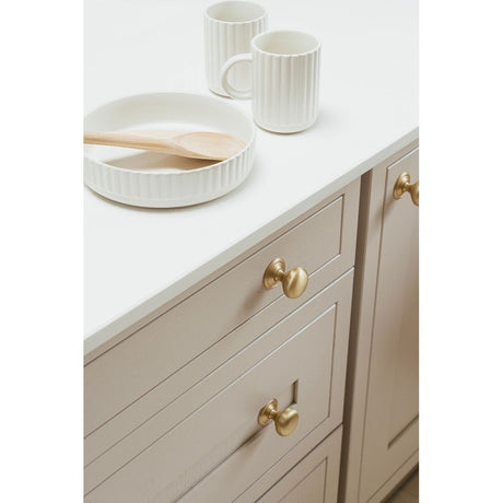 From The Anvil - Satin Brass Mushroom Cabinet Knob 38mm | Sku. 50930 | Trade Door Handles.