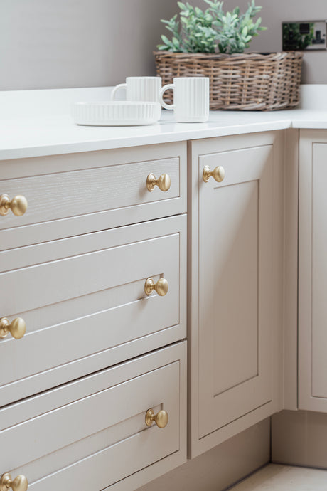 From The Anvil - Satin Brass Mushroom Cabinet Knob 38mm | Sku. 50930 | Trade Door Handles.